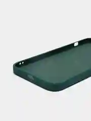 Зеленый чехол для iPhone 13, 13 Pro, 13 Pro Max силиконовый с закрытым низом и бархатом внутри