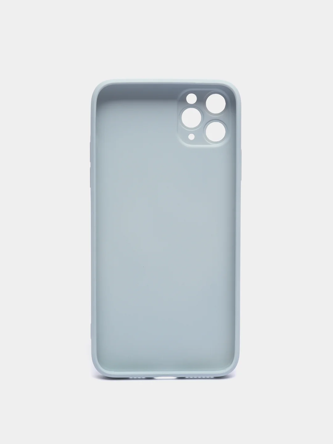 Небесно-голубой чехол для iPhone Xr/ 11/ 12/ mini/ Pro/ ProMax, силиконовый со стеклянной панелью