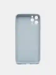 Небесно-голубой чехол для iPhone Xr/ 11/ 12/ mini/ Pro/ ProMax, силиконовый со стеклянной панелью