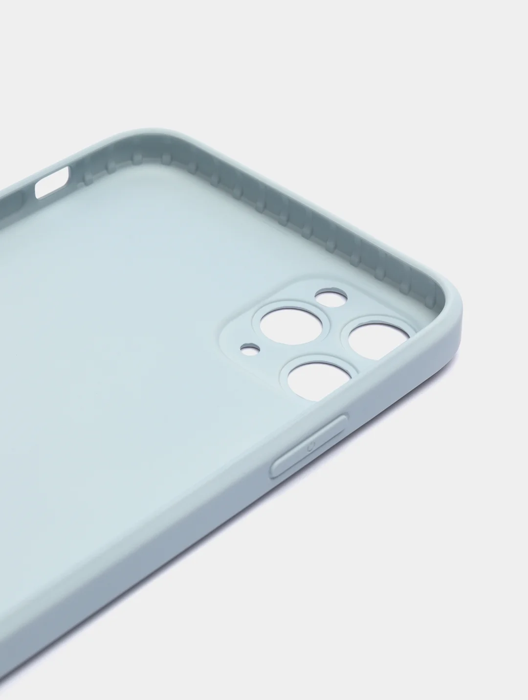 Небесно-голубой чехол для iPhone Xr/ 11/ 12/ mini/ Pro/ ProMax, силиконовый со стеклянной панелью