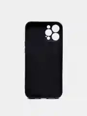 Черный чехол для iPhone Xr/ 11/ 12/ mini/ Pro/ ProMax, силиконовый со стеклянной панелью