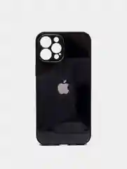 Черный чехол для iPhone Xr/ 11/ 12/ mini/ Pro/ ProMax, силиконовый со стеклянной панелью