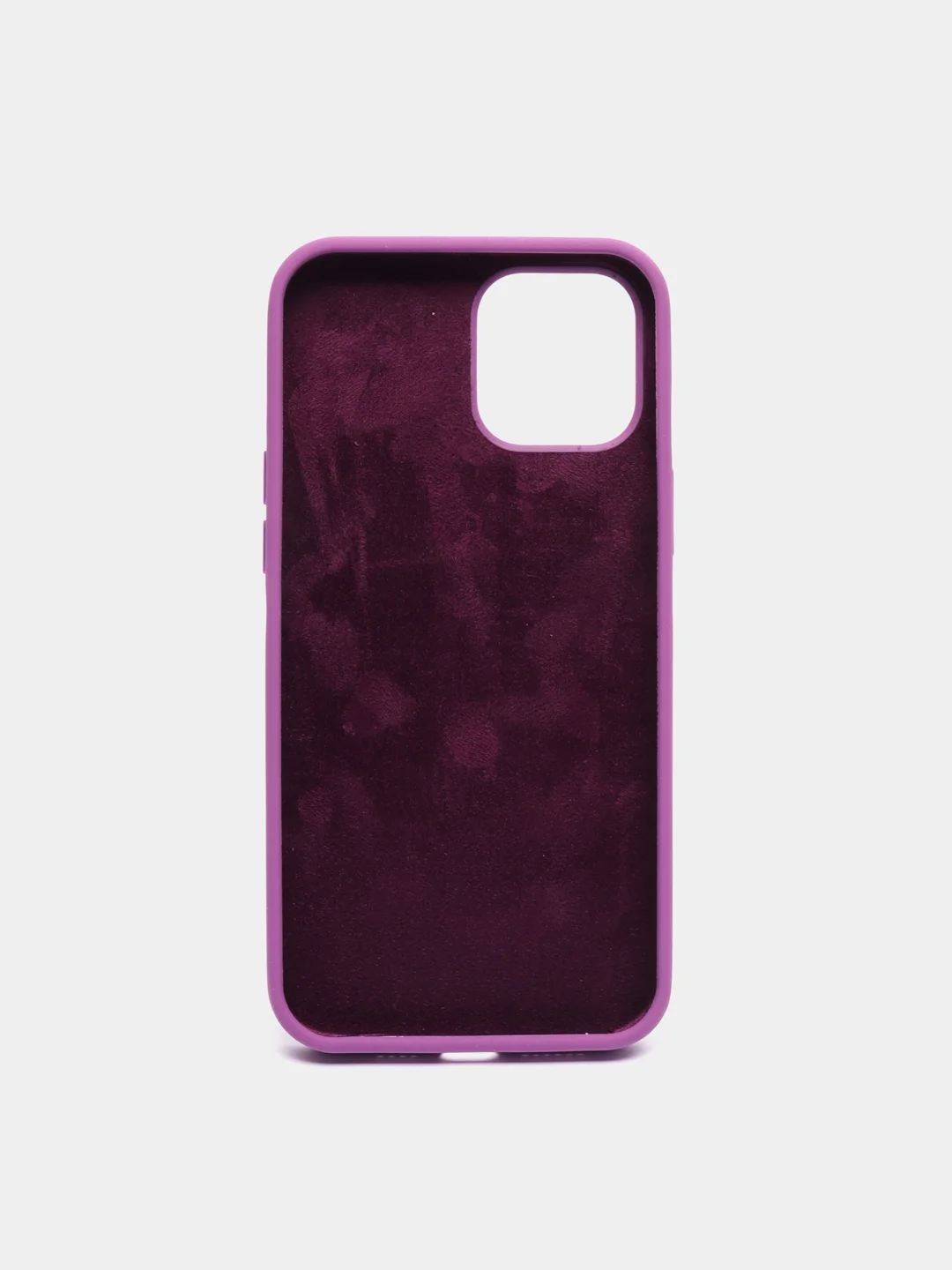 Фиолетовый чехол на iPhone X, XS, XR, 7, 8, se, 12, 12 Pro, Mini, Max silicone case, закрытый низ, бархат внутри