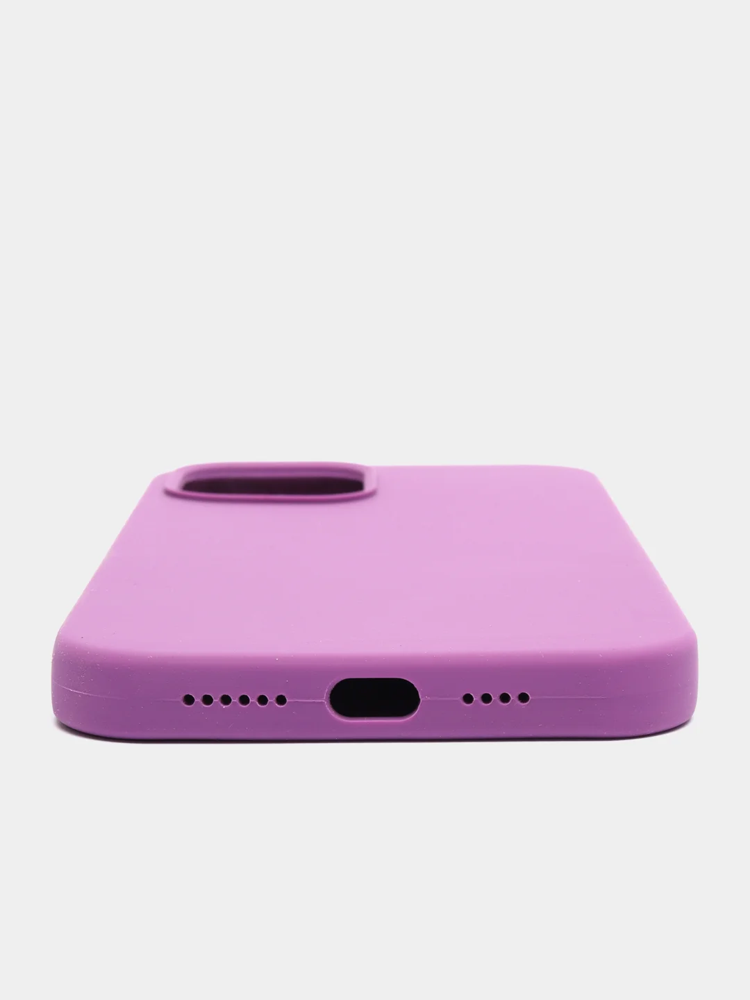 Фиолетовый чехол на iPhone X, XS, XR, 7, 8, se, 12, 12 Pro, Mini, Max silicone case, закрытый низ, бархат внутри