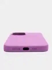 Фиолетовый чехол на iPhone X, XS, XR, 7, 8, se, 12, 12 Pro, Mini, Max silicone case, закрытый низ, бархат внутри
