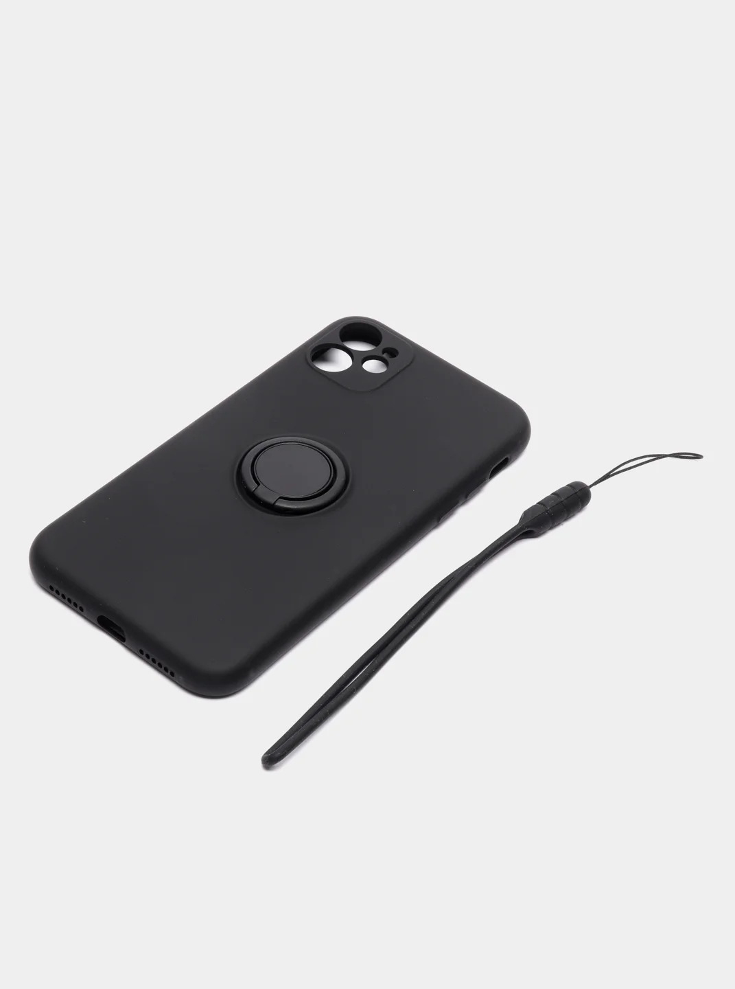 Черный чехол с кольцом для iPhone 12 Pro, 12, 12 mini, 11, XR