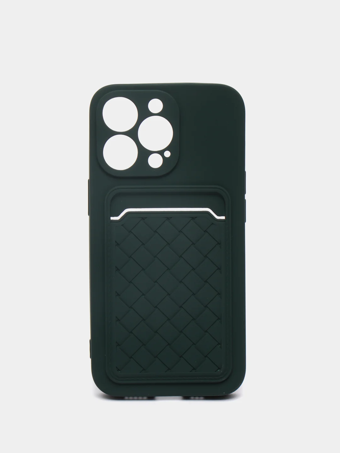 Зеленый чехол с карманом для карты и мягкой вставкой для iPhone 13, 13 Pro, 13 Pro Max
