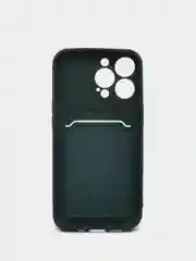 Зеленый чехол с карманом для карты и мягкой вставкой для iPhone 13, 13 Pro, 13 Pro Max