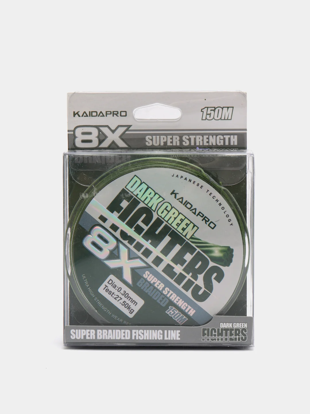 Плетеный шнур Kaida FIGHTERS 8X, темно-зеленый, 150 м