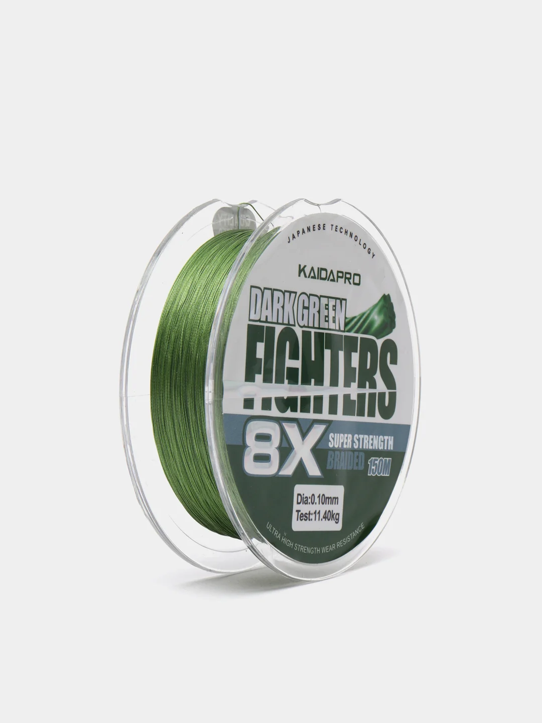Плетеный шнур Kaida FIGHTERS 8X, темно-зеленый, 150 м
