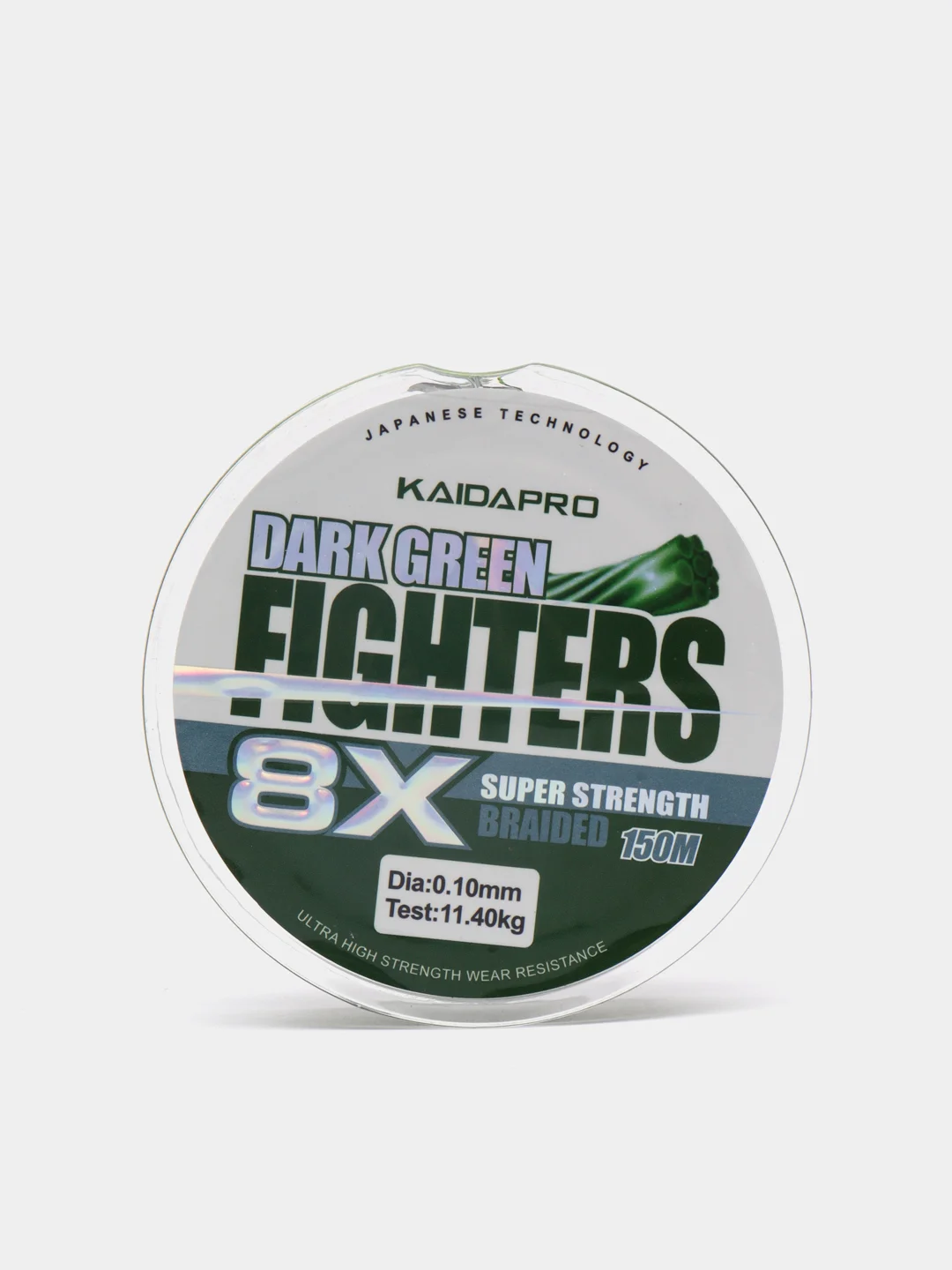 Плетеный шнур Kaida FIGHTERS 8X, темно-зеленый, 150 м