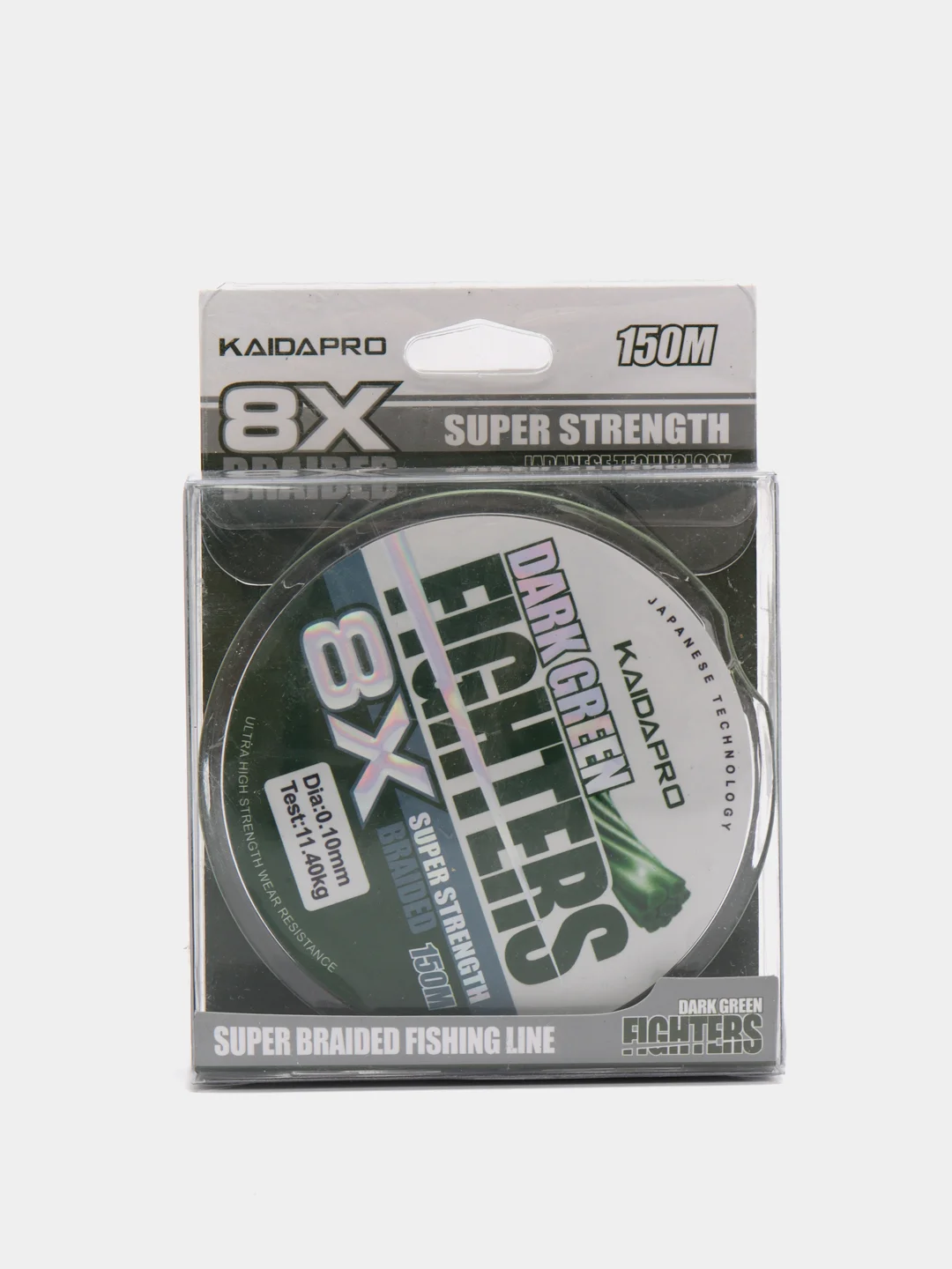 Плетеный шнур Kaida FIGHTERS 8X, темно-зеленый, 150 м