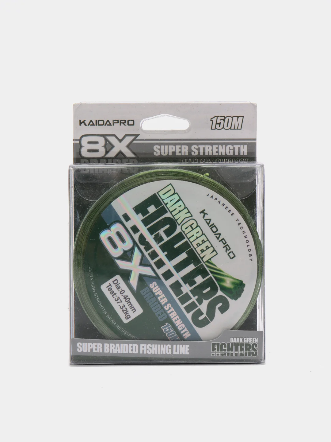 Плетеный шнур Kaida FIGHTERS 8X, темно-зеленый, 150 м