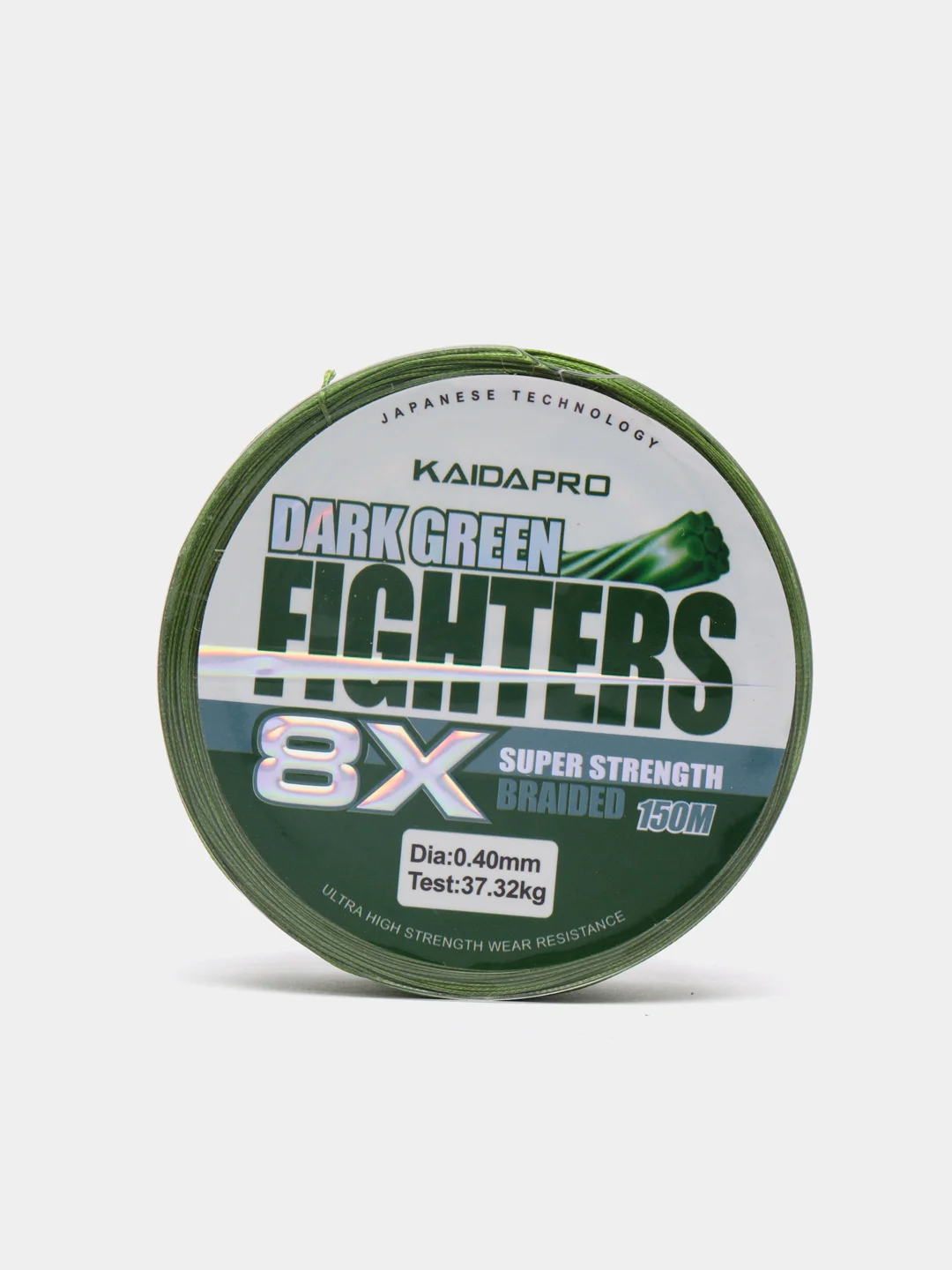 Плетеный шнур Kaida FIGHTERS 8X, темно-зеленый, 150 м