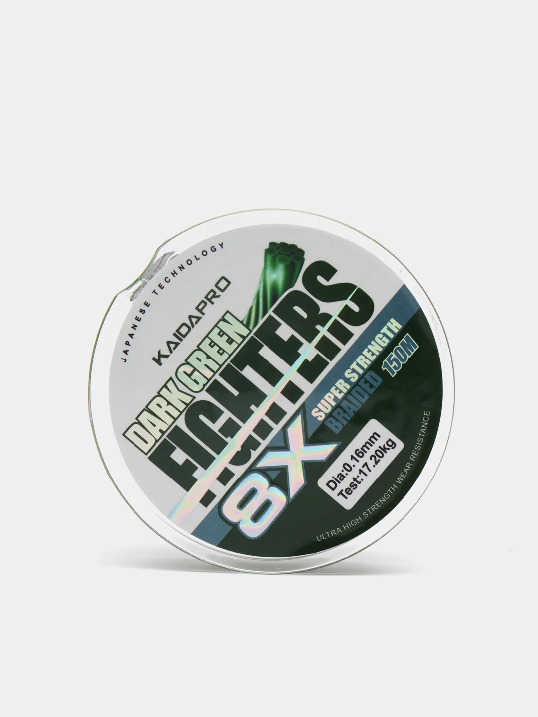 Плетеный шнур Kaida FIGHTERS 8X, темно-зеленый, 150 м