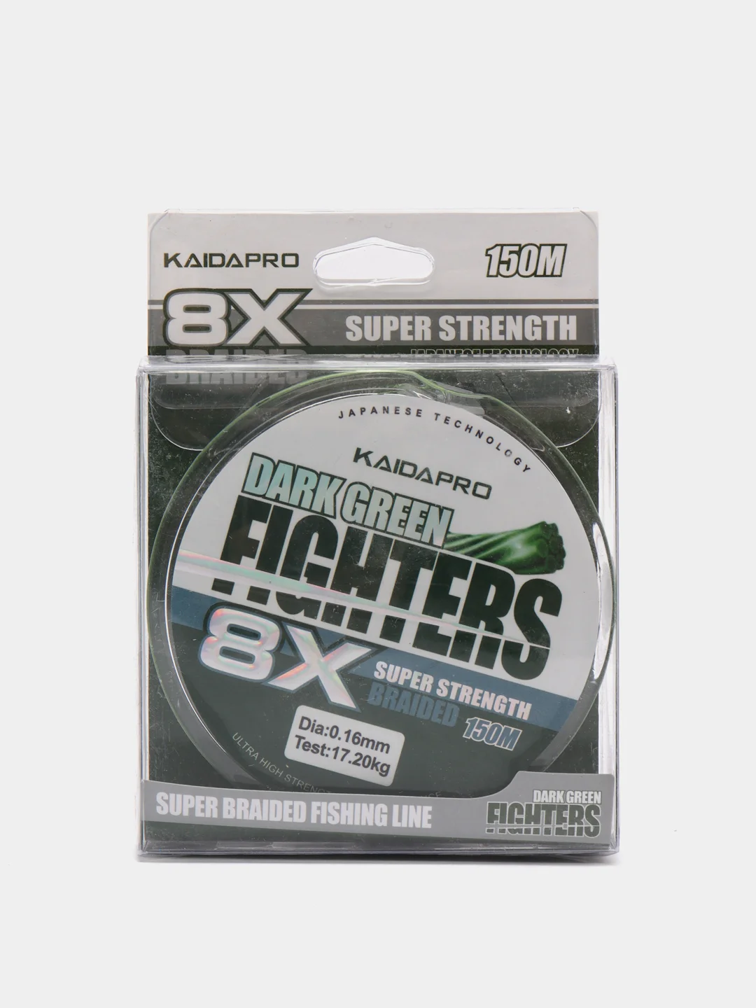 Плетеный шнур Kaida FIGHTERS 8X, темно-зеленый, 150 м