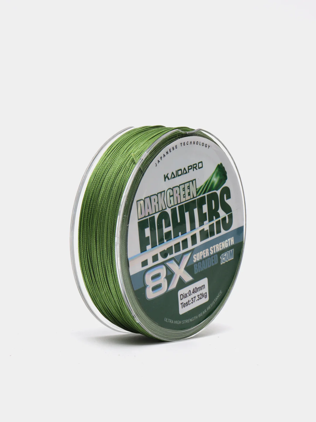 Плетеный шнур Kaida FIGHTERS 8X, темно-зеленый, 150 м