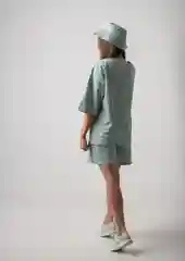 Мятный костюм спортивный женский с шортами и панамкой