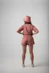 Коралловый меланж костюм спортивный женский с панамой