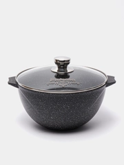 Казан для плова 5л Мечта, износостойкое покрытие Granit black, тяжелый, упаковке с крышкой