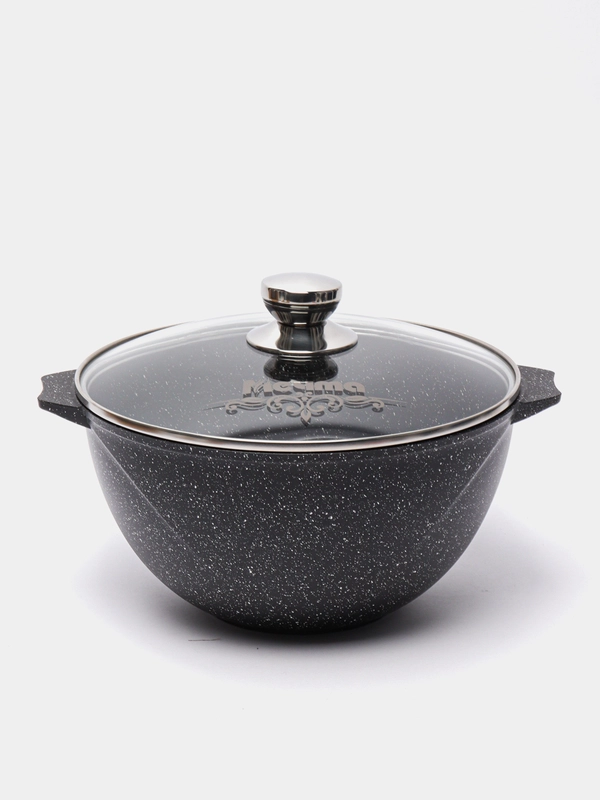 Казан для плова 5л Мечта, износостойкое покрытие Granit black, тяжелый, упаковке с крышкой