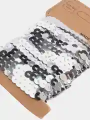 Серебряный пайетки на нитке, 4,5 метра