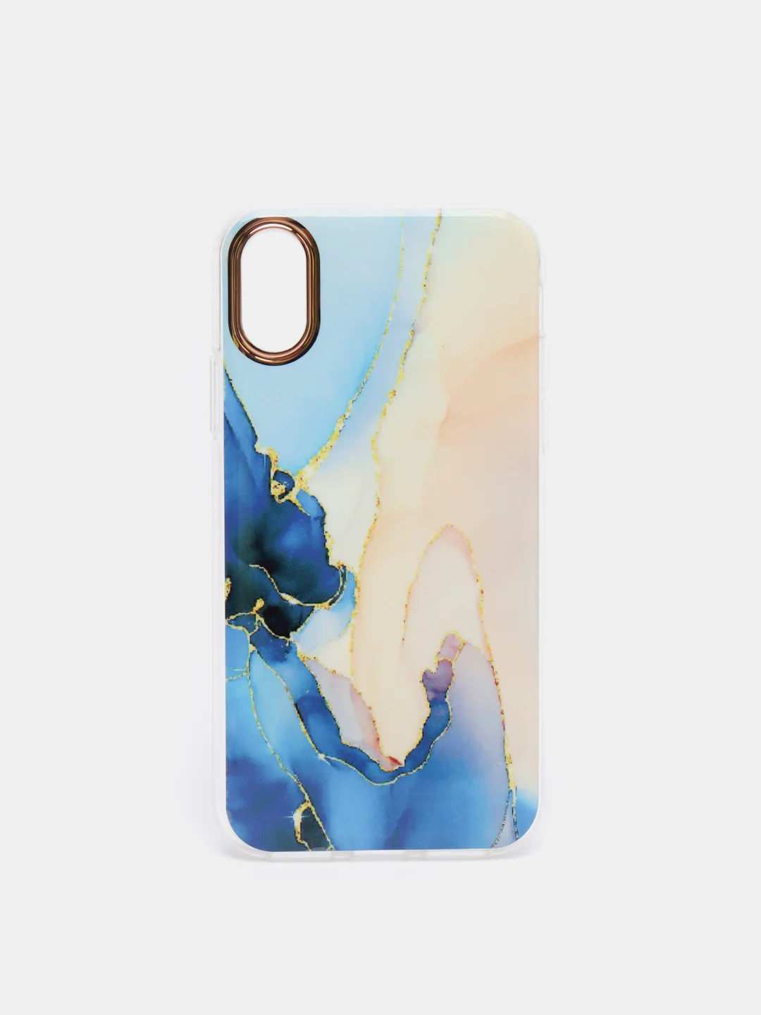 Синий чехол для iPhone X/ Xs "Акварель"