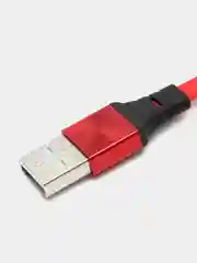 Красный usb кабель Lighting, Type-C, Micro USB, 2.4A, 1.2 м, ASPOR A160
