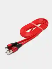 Красный usb кабель Lighting, Type-C, Micro USB, 2.4A, 1.2 м, ASPOR A160