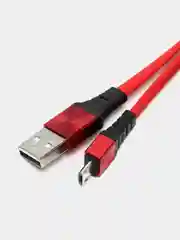 Красный usb кабель Lighting, Type-C, Micro USB, 2.4A, 1.2 м, ASPOR A160