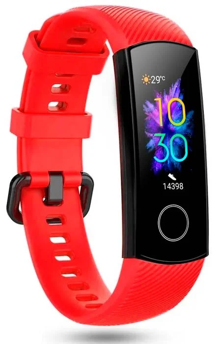 Красный ремешок Honor Band 4 / Band 5, однотонный, силиконовый