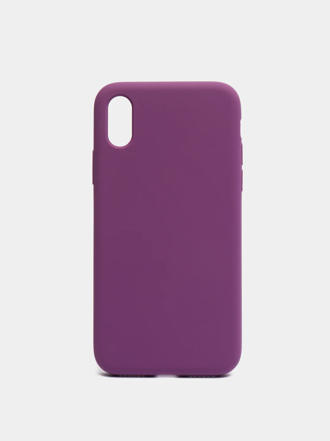 Фиолетовый чехол на iPhone X, XS, XR, 7, 8, se, 12, 12 Pro, Mini, Max silicone case, закрытый низ, бархат внутри