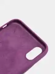 Фиолетовый чехол на iPhone X, XS, XR, 7, 8, se, 12, 12 Pro, Mini, Max silicone case, закрытый низ, бархат внутри