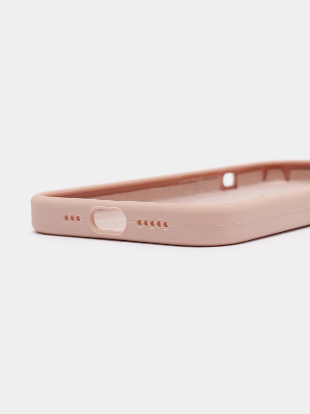 Кремовый силиконовый защитный чехол для iPhone 13 с закрытым низом