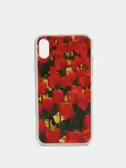 Красный чехол с цветным принтом картинки iPhone 5S/SE/6/6S/7/8/Plus/X/XS/XR/11/12/Mini/Pro/Max