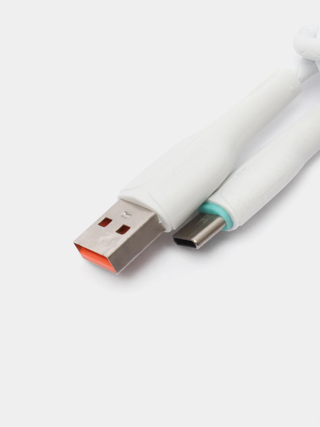 Белый кабель DENMEN D15L / D15T для зарядки и передачи данных Type-C / Lightning