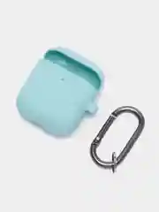Бирюзовый чехол на AirPods 1/2 с карабином (Эирподс 1 и Эирподс 2)