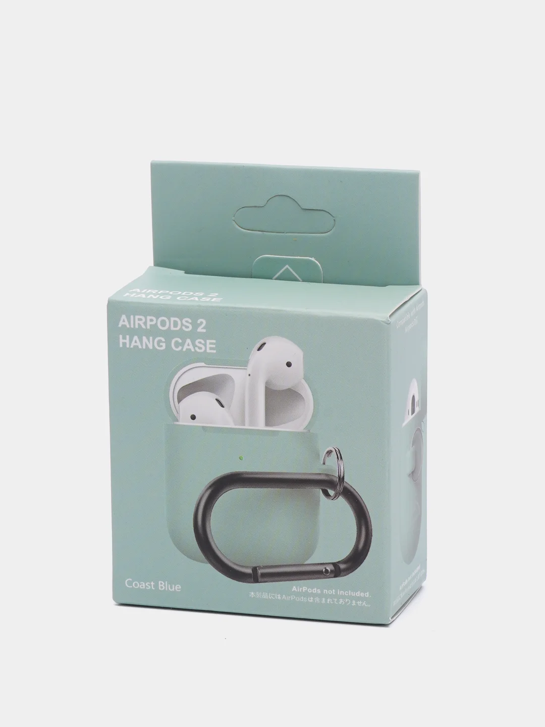 Бирюзовый чехол на AirPods 1/2 с карабином (Эирподс 1 и Эирподс 2)