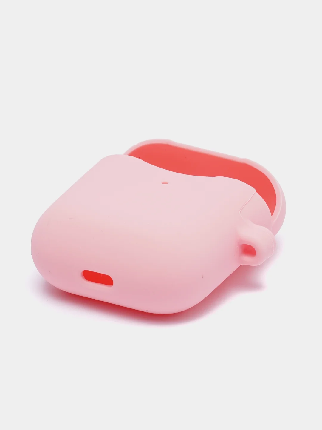 Розовый чехол на AirPods 1/2 с карабином (Эирподс 1 и Эирподс 2)