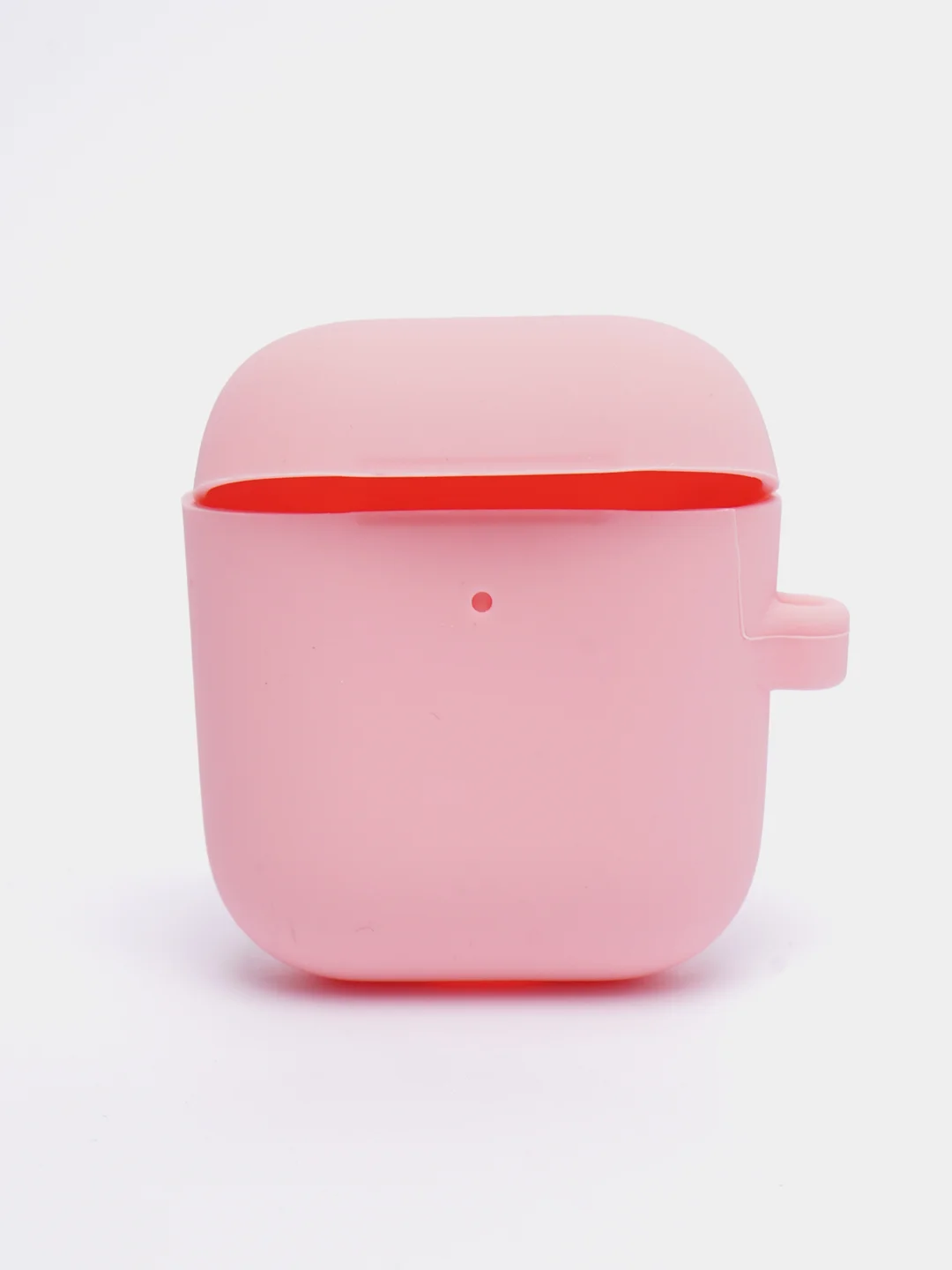 Розовый чехол на AirPods 1/2 с карабином (Эирподс 1 и Эирподс 2)