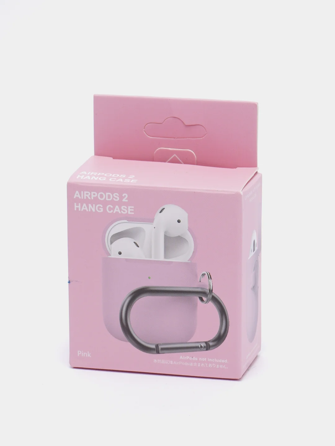 Розовый чехол на AirPods 1/2 с карабином (Эирподс 1 и Эирподс 2)