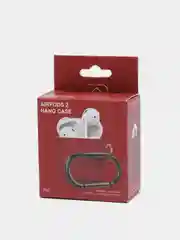 Красный чехол на AirPods 1/2 с карабином (Эирподс 1 и Эирподс 2)