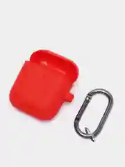 Красный чехол на AirPods 1/2 с карабином (Эирподс 1 и Эирподс 2)