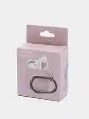 Бежевый чехол на AirPods 1/2 с карабином (Эирподс 1 и Эирподс 2)