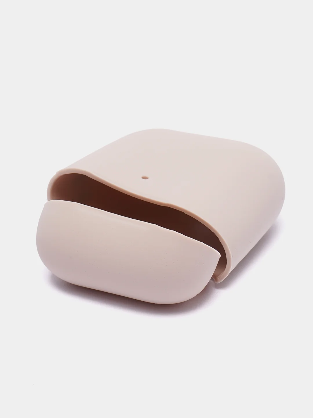 Бежевый чехол на AirPods 1/2 с карабином (Эирподс 1 и Эирподс 2)