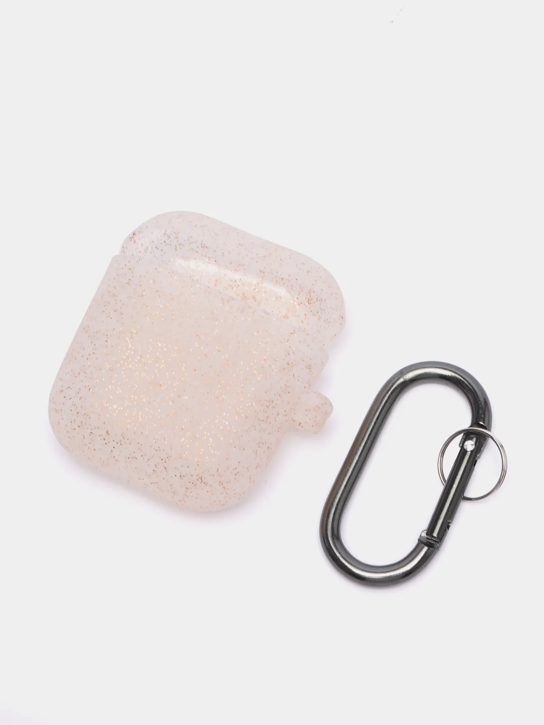 Пудровый чехол на AirPods 1/2 с карабином (Эирподс 1 и Эирподс 2)