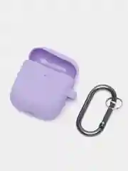 Сиреневый чехол на AirPods 1/2 с карабином (Эирподс 1 и Эирподс 2)