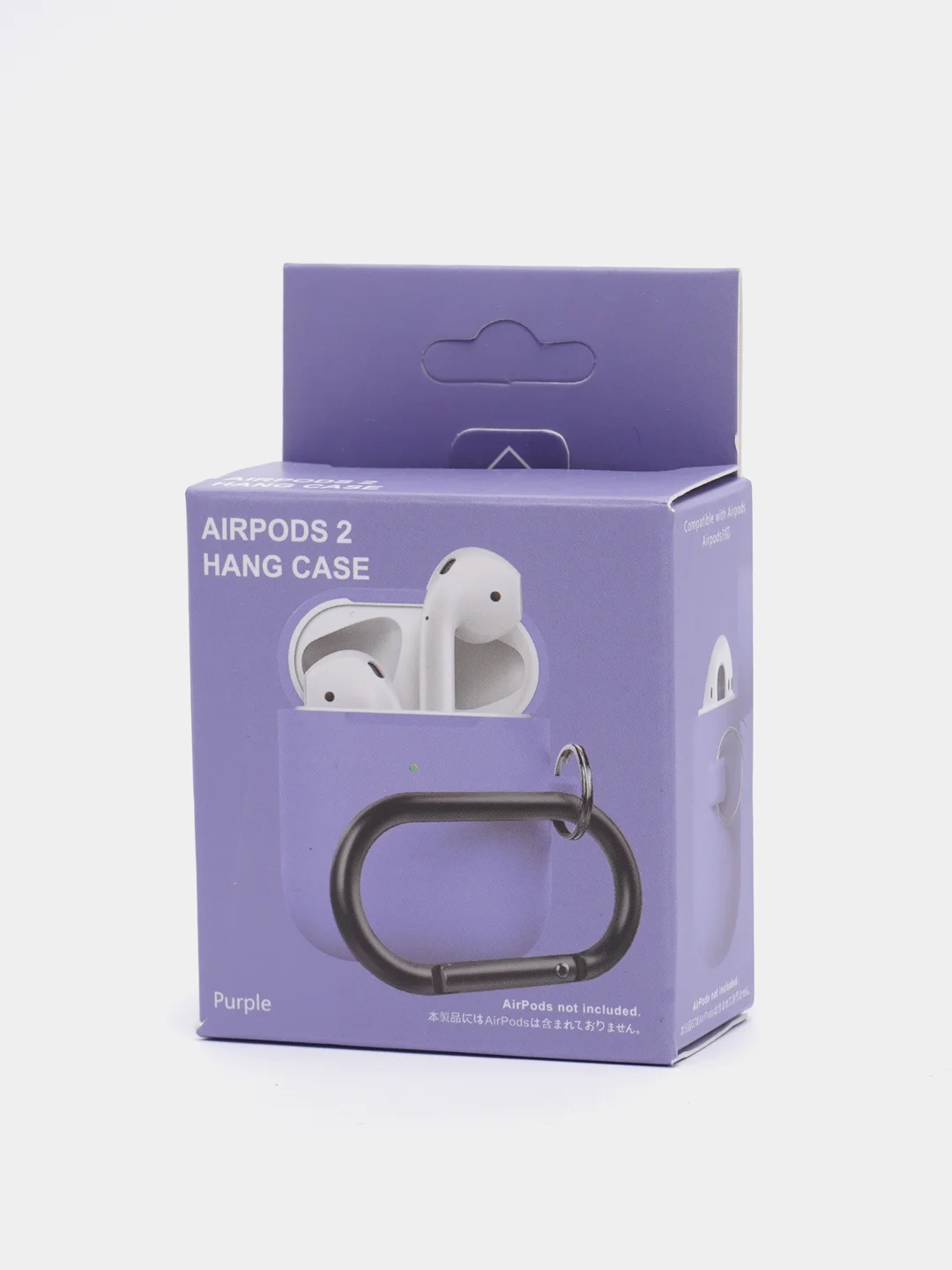Сиреневый чехол на AirPods 1/2 с карабином (Эирподс 1 и Эирподс 2)