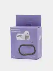 Сиреневый чехол на AirPods 1/2 с карабином (Эирподс 1 и Эирподс 2)
