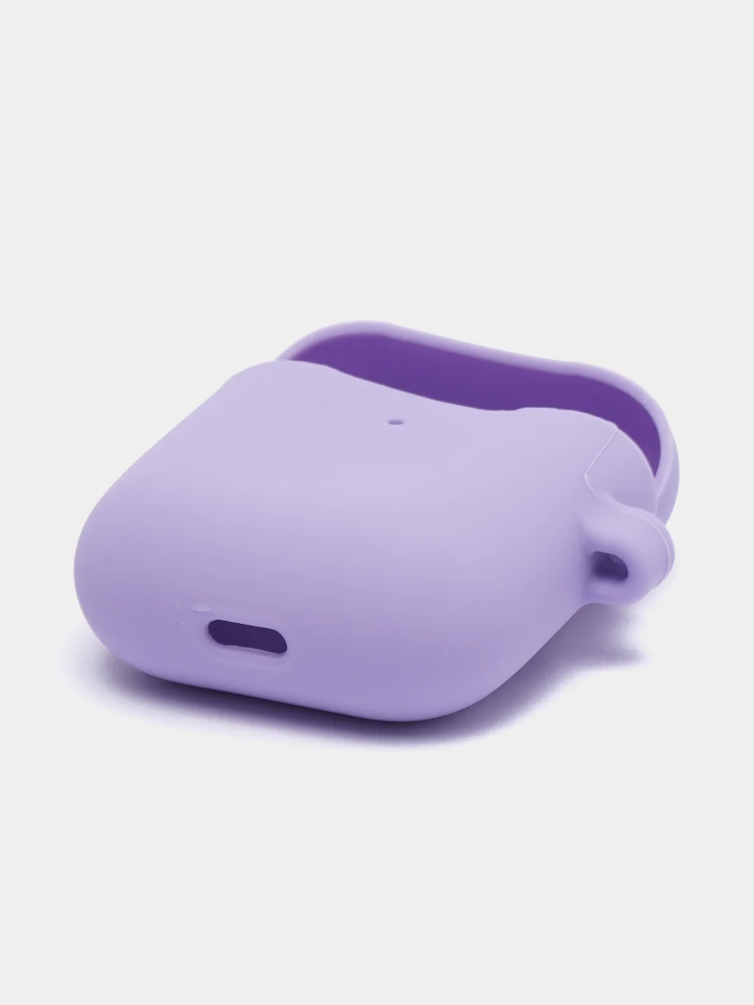 Сиреневый чехол на AirPods 1/2 с карабином (Эирподс 1 и Эирподс 2)